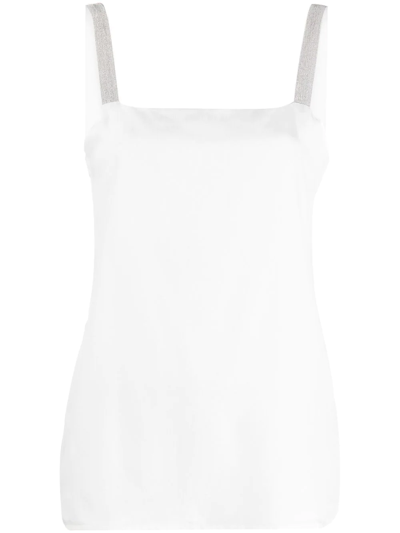 Fabiana Filippi Bead-embellished Silk Tank Top In White