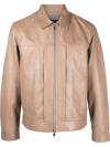 THEORY ZIPPED LEATHER JACKET