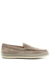 Tod's Calf-suede Moccasins In Walnut