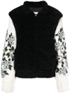 TU LIZÉ FLORAL-EMBROIDERED KNITTED JACKET