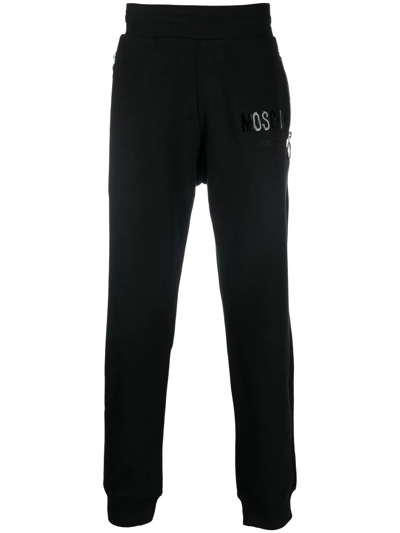 Moschino Slim-cut Track Pants In Schwarz