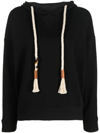 Forte Forte Rope-drawstring Cotton Hoodie In Schwarz