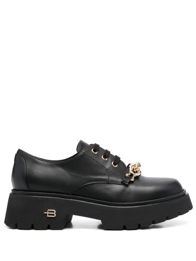 Baldinini Logo-plaque Lace-up Chunky Shoes In Schwarz