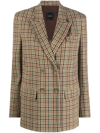 PINKO DOUBLE-BREASTED CHECKED BLAZER