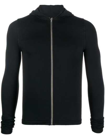 Rick Owens Fitted Zip-up Hoodie In 09 Black