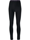 VERSACE JEANS COUTURE LOGO-WAISTBAND STRETCH LEGGINGS