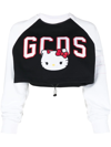 Gcds Hello Kitty Cotton Crop Sweatshirt In Schwarz