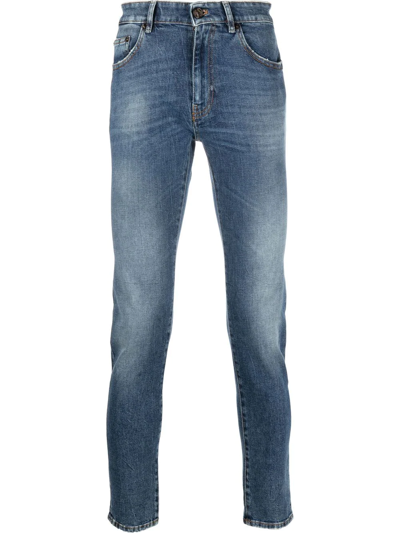 Pt Torino Rock Skinny Stretch Denim Sabbiato In Blue