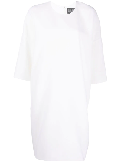 Gianluca Capannolo Anne Three-quarter Sleeve Wool Dress In White