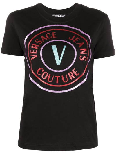 Versace Jeans Couture Logo-print T-shirt In Schwarz