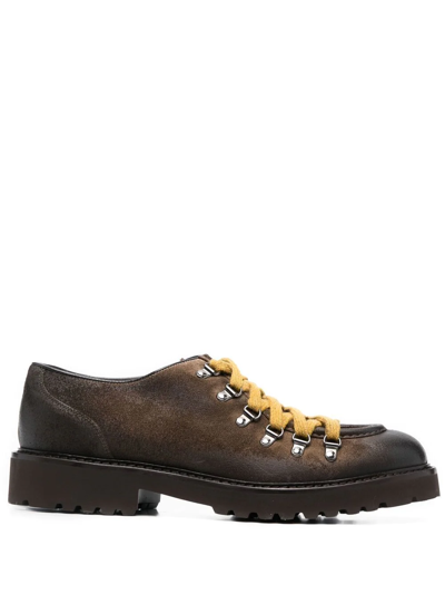 Doucal's Suede Lace-up Shoes In Brown