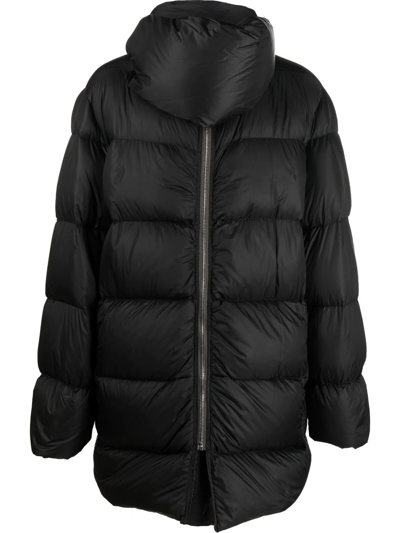 Rick Owens Hooded Padded Jacket In Schwarz