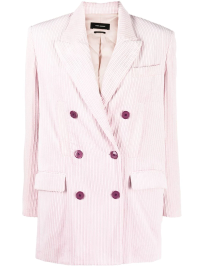 Isabel Marant Woman Haneva Pink Corduroy Blazer In Multi-colored