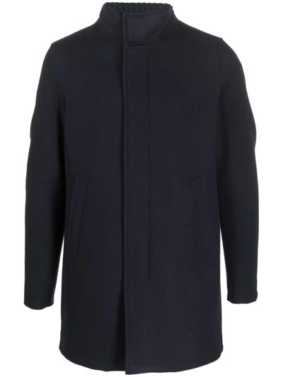 Herno Single-breasted Fitted Coat In Blau