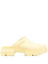 Ganni Yellow Recycled Rubber Retro Mules In Gelb