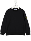 Stone Island Logo-patch Crewneck Sweatshirt In Blau
