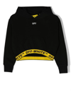 Off-white Logo-band Cropped Hoodie In Schwarz