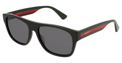 Gucci Grey Square Mens Sunglasses Gg0341s 001 56 In Black / Grey