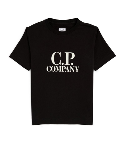C.p. Company Logo-print Crewneck Cotton-jersey T-shirt 4-14 Years In Black