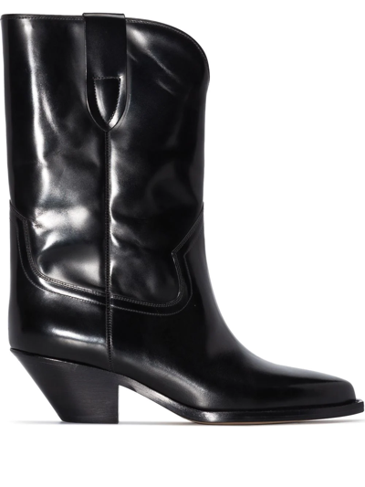 Isabel Marant Dahope Leather Boots In Black