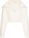 Jacquemus Neutral La Maille Risoul Cropped Wool Sweater In Nude