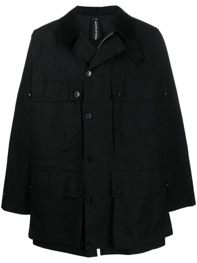 Mackintosh Country Waxed Cotton Coat In Black