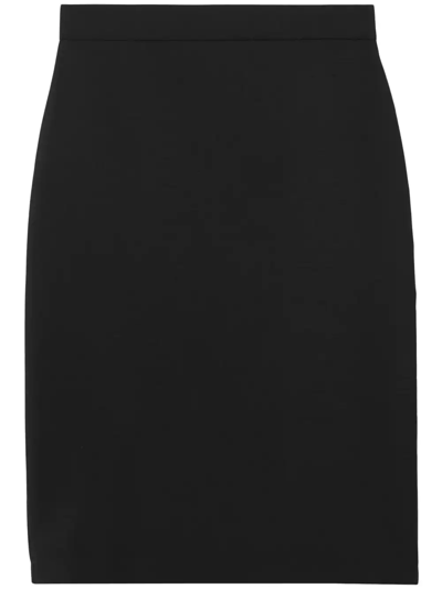 Burberry Mohair-wool Blend Pencil Skirt In Black