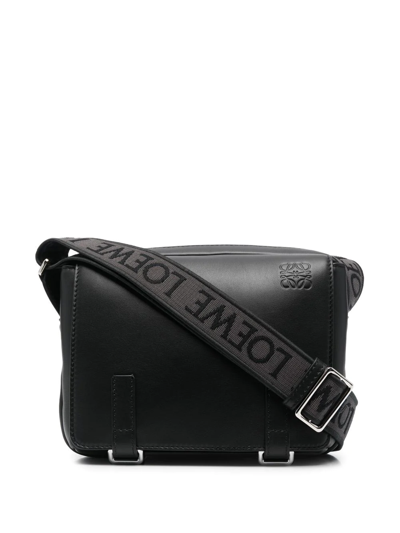 Loewe Military Calf Leather Messenger Bag In Black