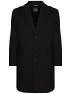Dolce & Gabbana Single-breasted Wool Coat In Black