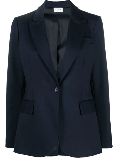 P.a.r.o.s.h Peak-lapel Single-breasted Jacket In Blue