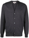 Canali Button-up Knitted Cardigan In Grau