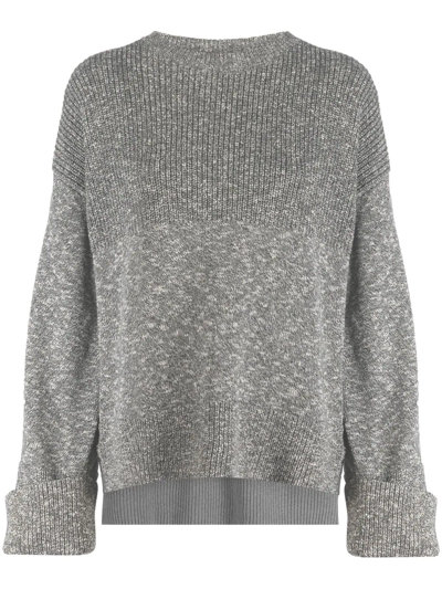 Off-white Diag-stripe Oversized Jumper In Grau