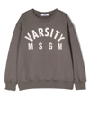 Msgm Logo-print Cotton Sweatshirt In Grau