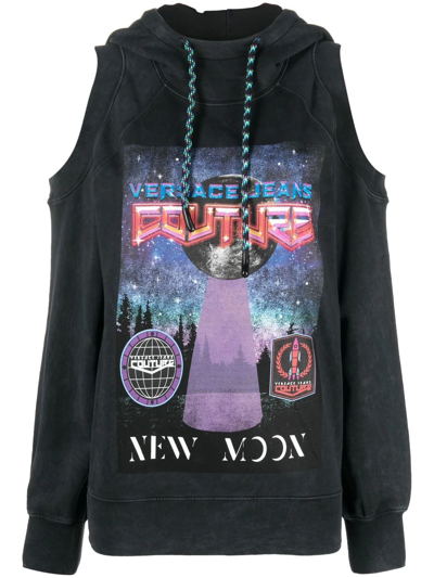 Versace Jeans Couture Gray 'new Moon' Hoodie In E805 Peltro