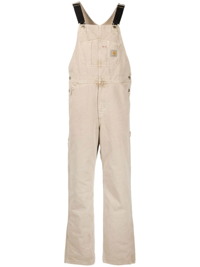 Carhartt Logo-patch Straight-leg Dungarees In Nude