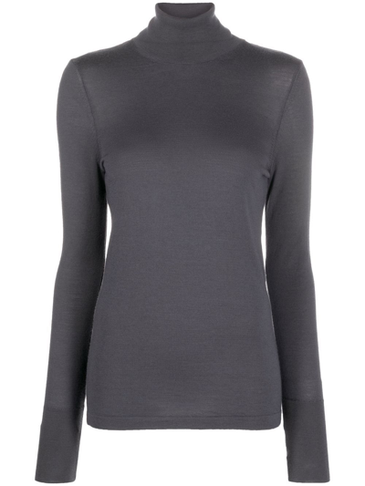 Lemaire Roll-neck Merino Jumper In Grey