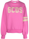 Gcds Logo-patch Cotton Sweatshirt In Pink