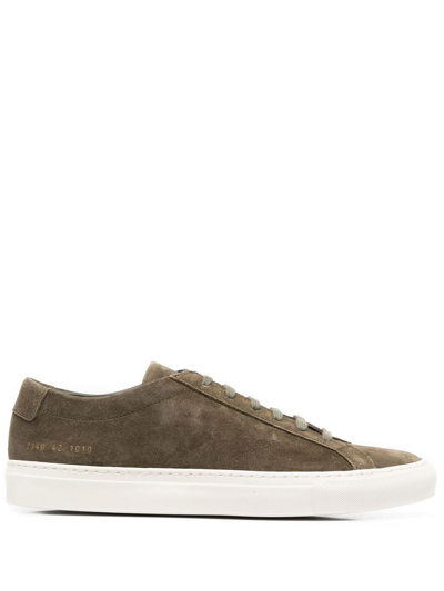 Common Projects Men's Achilles Suede Low-top Trainers In Green