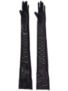 Norma Kamali Long Slip-on Gloves In Schwarz