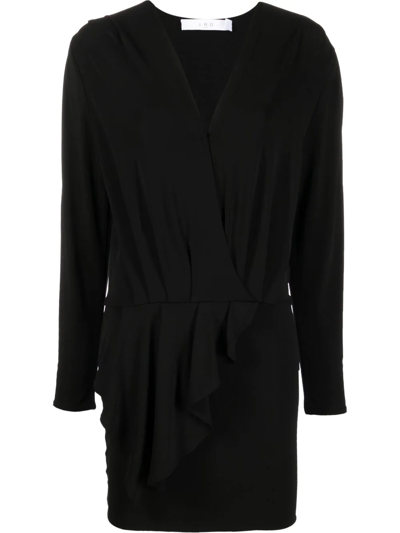 Iro Jersey Wrap-style Mini Dress In Schwarz