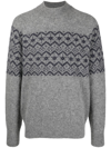 Brunello Cucinelli Fair Isle Intarsia-knit Jumper In Grau