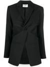 Coperni Cut-out Twist-detail Blazer In Black