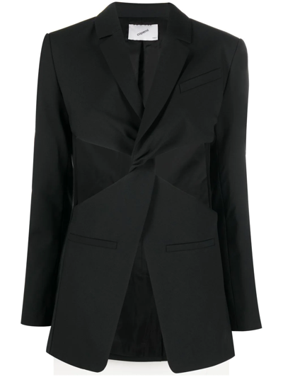 Coperni Twisted Cut Out Tailored Jacket In Black