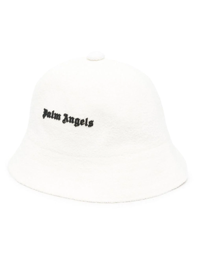 Palm Angels Logo-print Bucket Hat In White