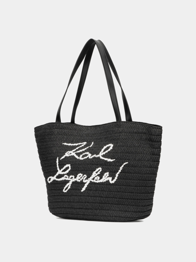 Karl Lagerfeld Ikons Tote Bag In Black/white | ModeSens