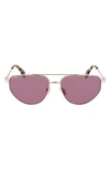 Lanvin Mother & Child 58mm Aviator Sunglasses In Gold/ Ruby