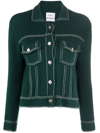 BARRIE CONTRASTING-STITCH DETAIL KNIT CARDIGAN