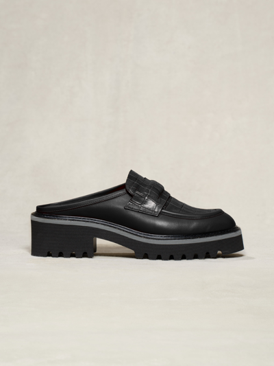 Elsa Womens Black Flat Mules
