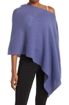 Portolano Lightweight Lambswool Cowl Neck Poncho In Garza Purple