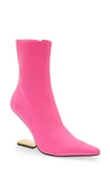 Jeffrey Campbell Combass Bootie In Fuchsia Neoprene Gold